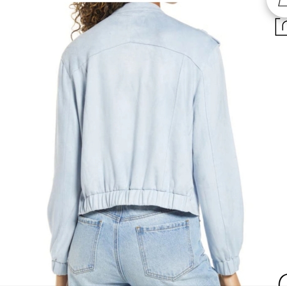 Blank NYC faux leather moto jacket in sand dune, vegan suede. LARGE - Picture 11 of 12